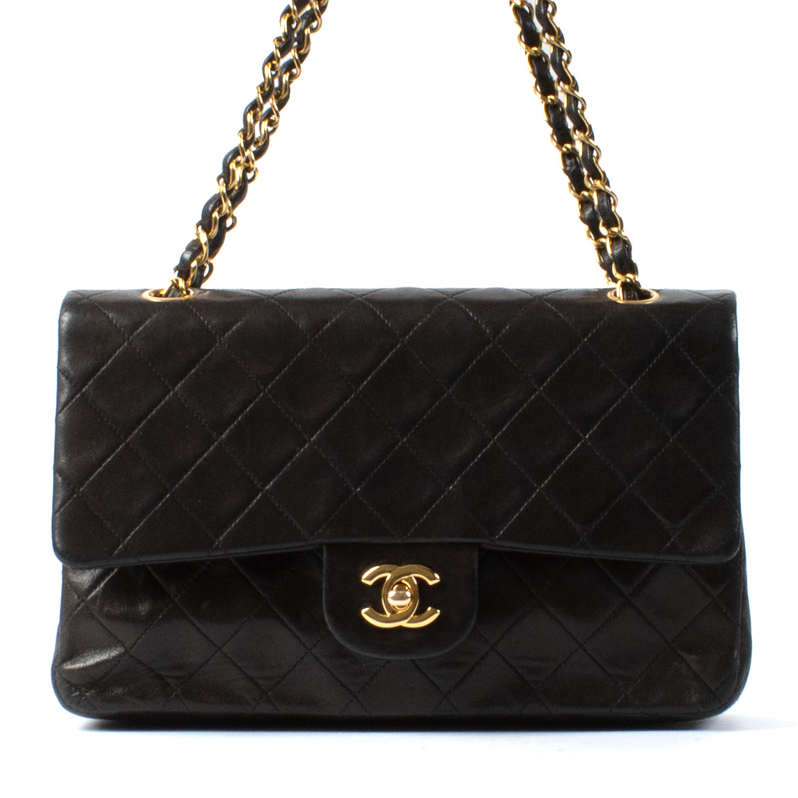 Chanel Zwart Lamsleer Medium Classic Flap Bag