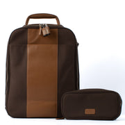 Shop safe online at Labellov in Antwerp, Brussels and Knokke this 100% authentic second hand Delvaux Brown Airess Travel Bag And Pouch