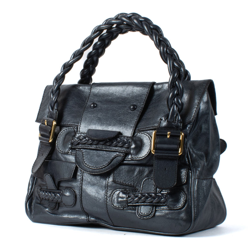 Valentino Metallic Blue Histoire Shoulder Bag
