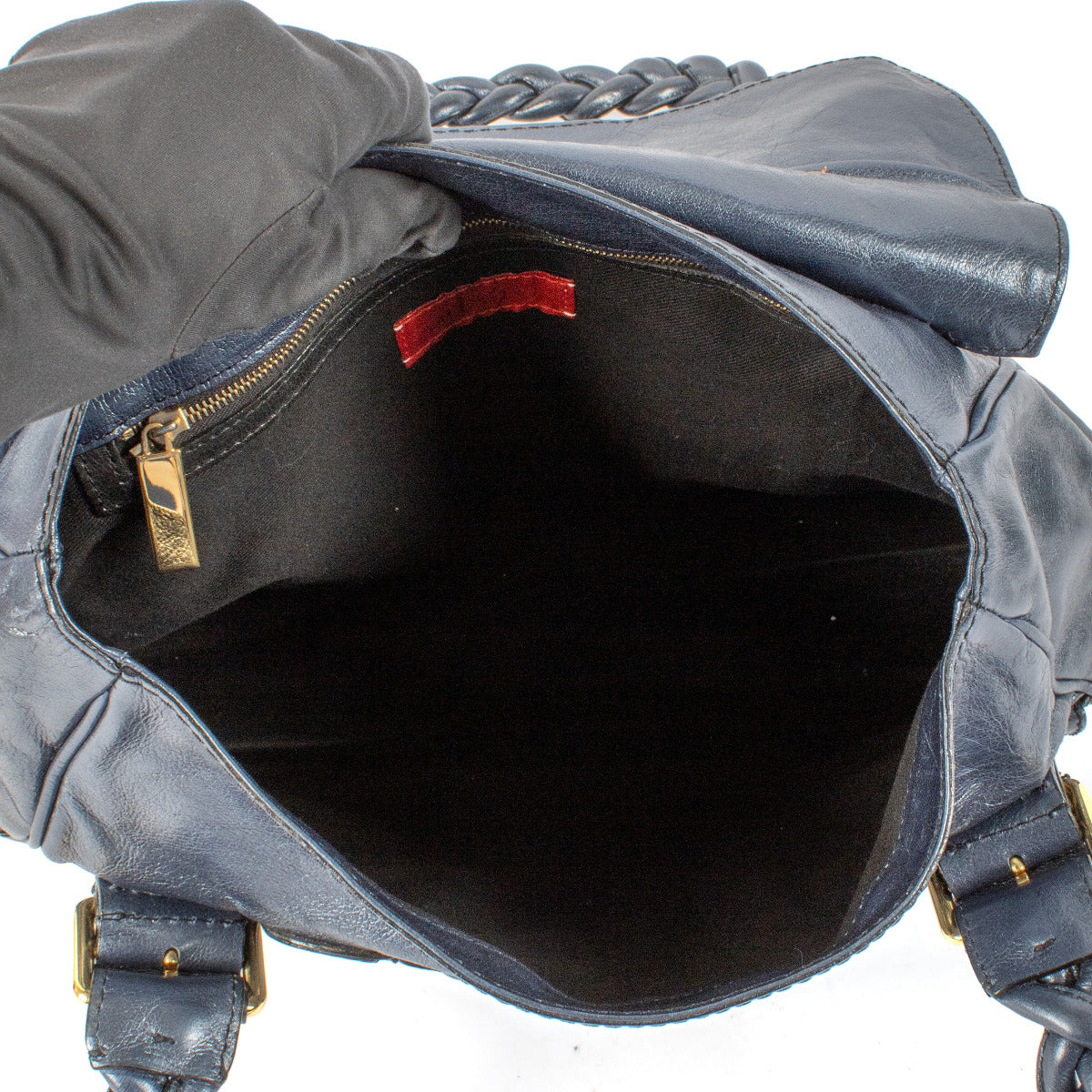 Valentino Garavani Metallic Blauwe Histoire Handtas
