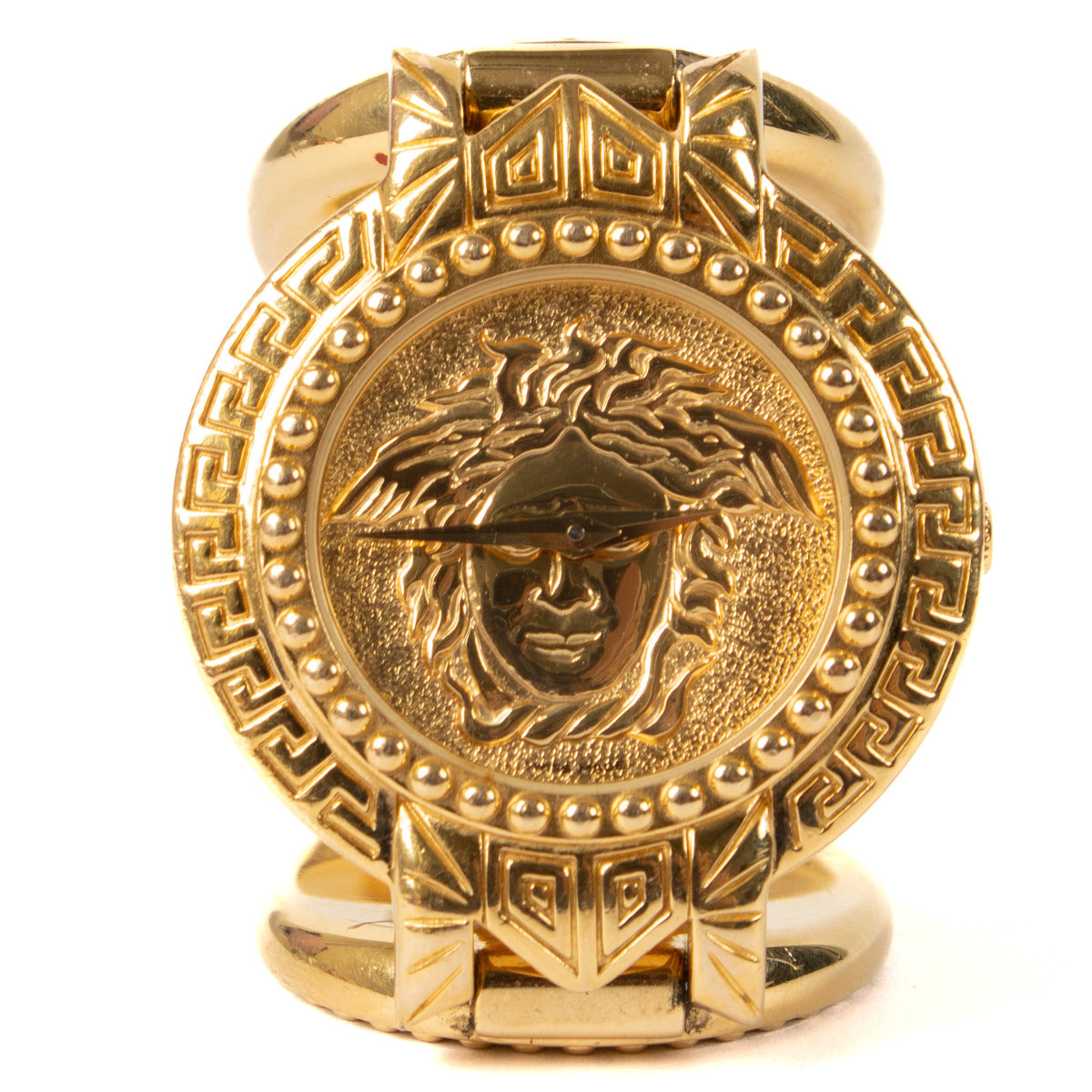 Montre Gianni Versace Vintage Médusa Dorée avec Signature et Pièce de Monnaie