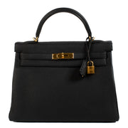 Hermès 2020 Kelly 32 Bleu Indigo Taurillon Clemence GHW