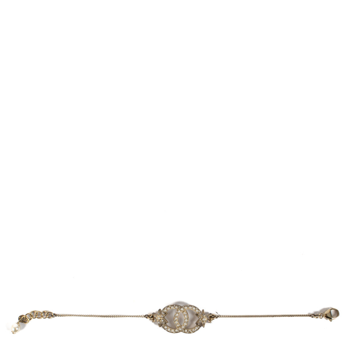 Bracelet Chanel 15A étoile CC en cristal et fausses perles
