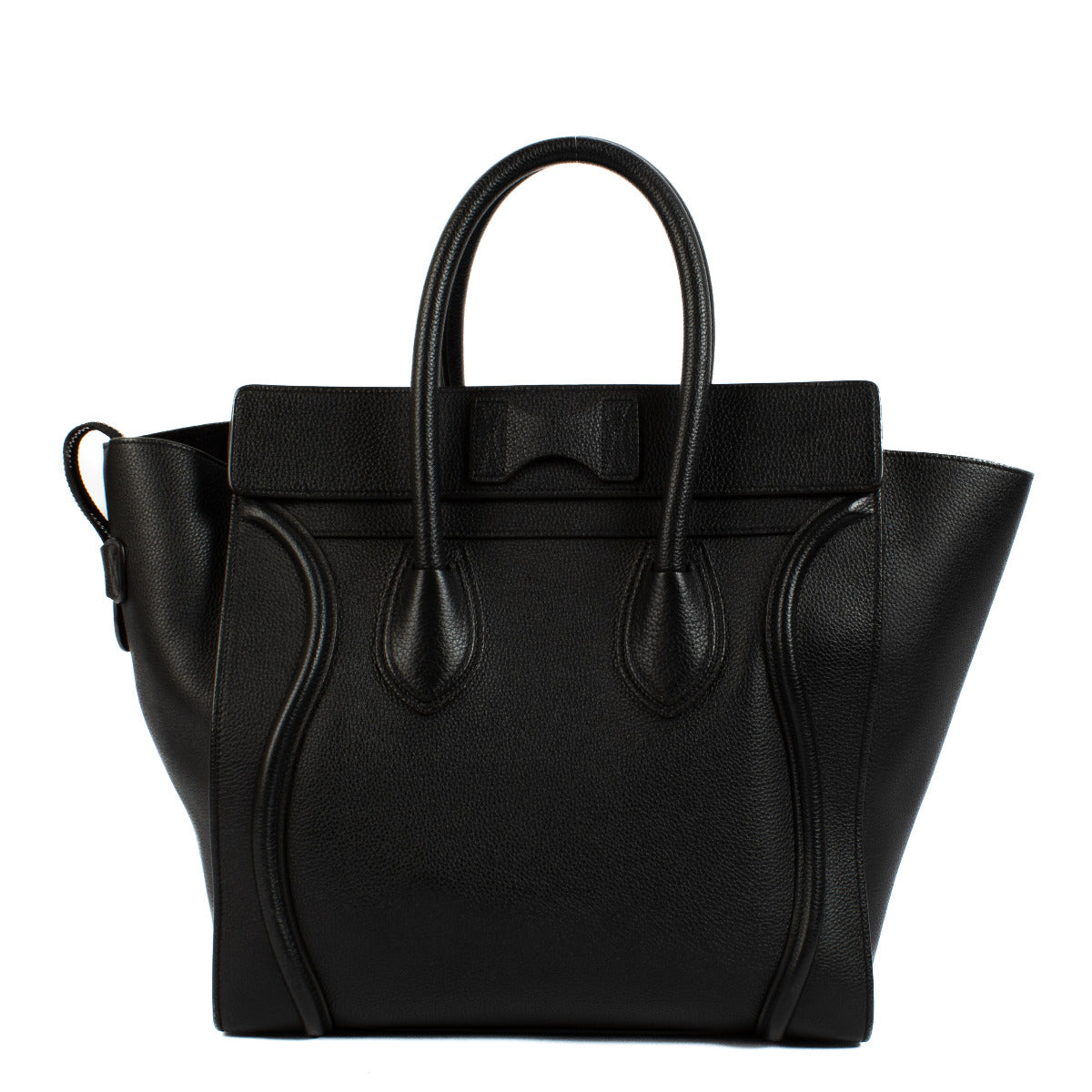 Celine Black Drummed Leather Medium Luggage Bag