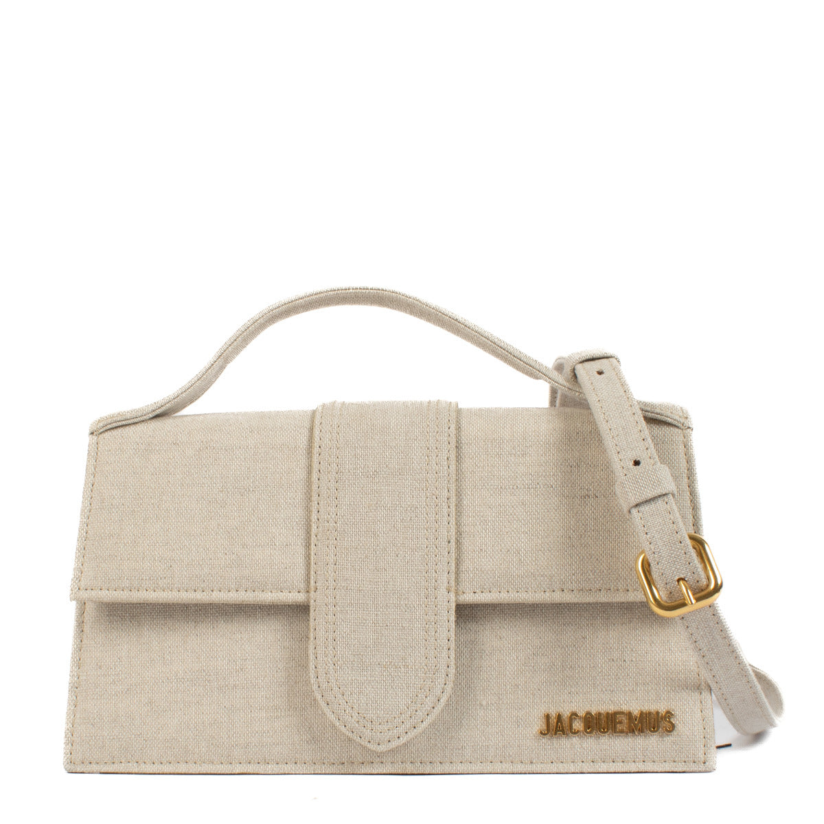 Sac Le Grand Bambino Jacquemus en toile gris-beige clair
