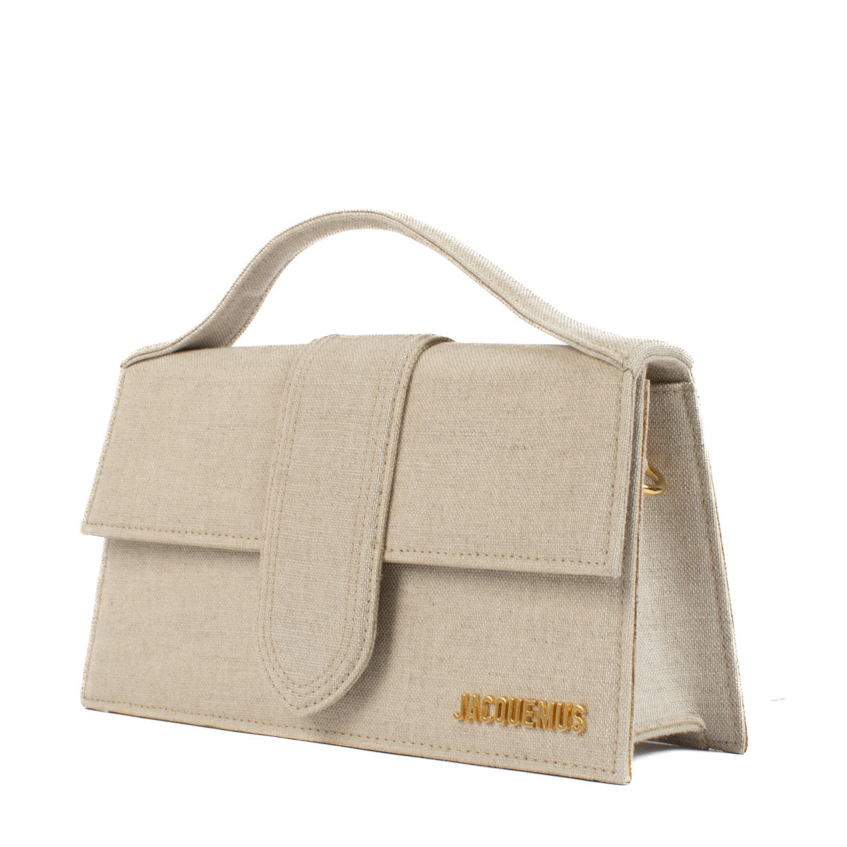 Sac Le Grand Bambino Jacquemus en toile gris-beige clair