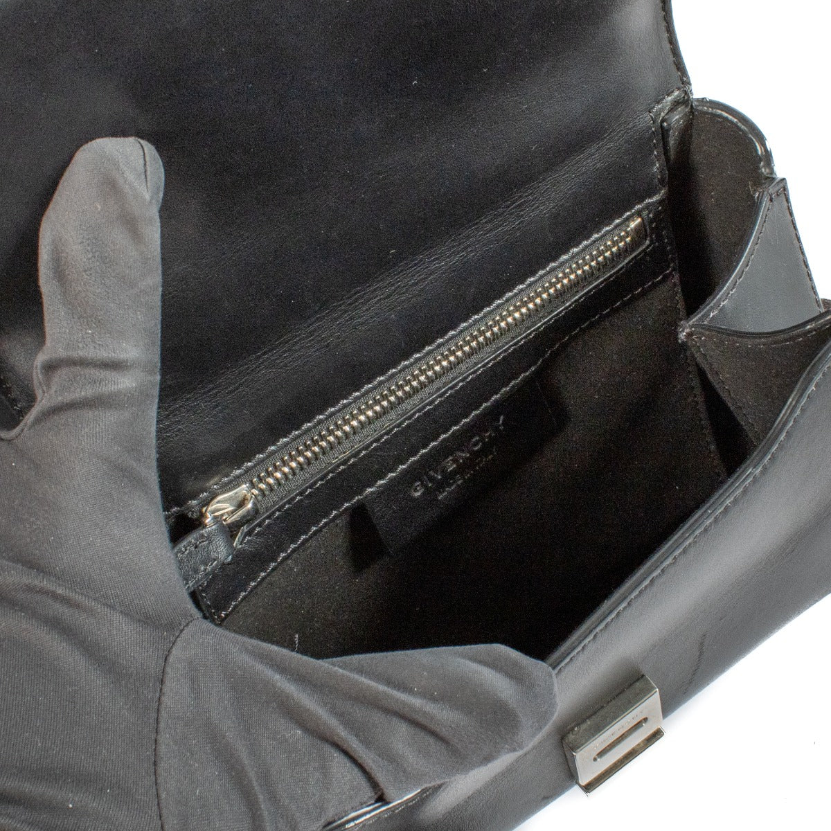 Shop 100% authentic Givenchy Black Leather Mini Pandora Box Crossbody Bag at Labellov.com.