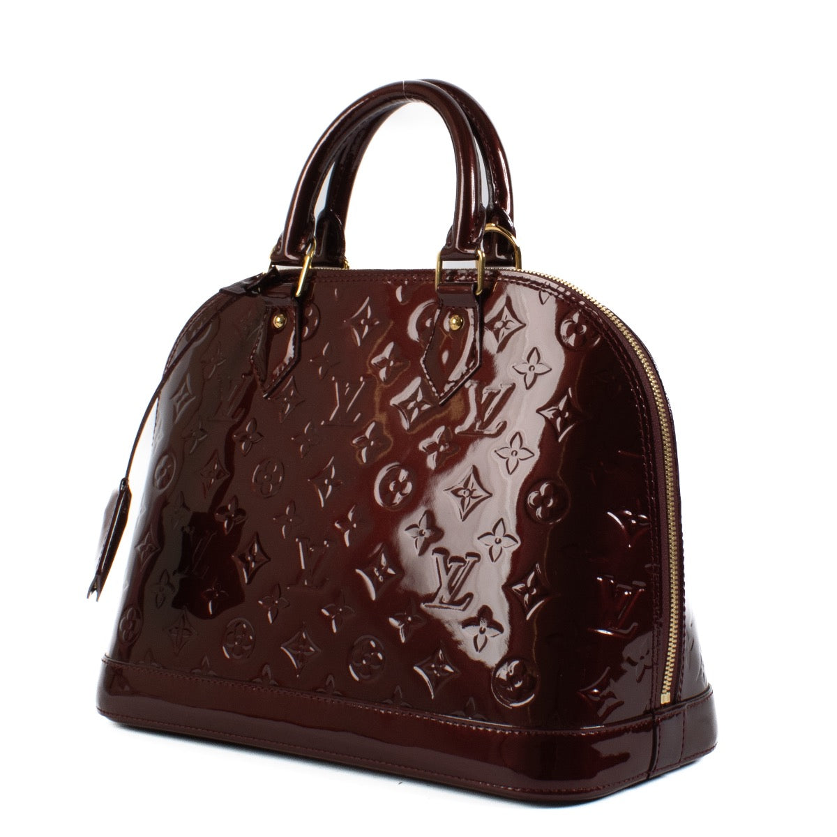 Louis Vuitton Amarante Monogram Vernis Alma PM for the best price at Labellov secondhand luxury in Antwerp, Brussels and Knokke. Buy and sell your preloved and new designer bags.