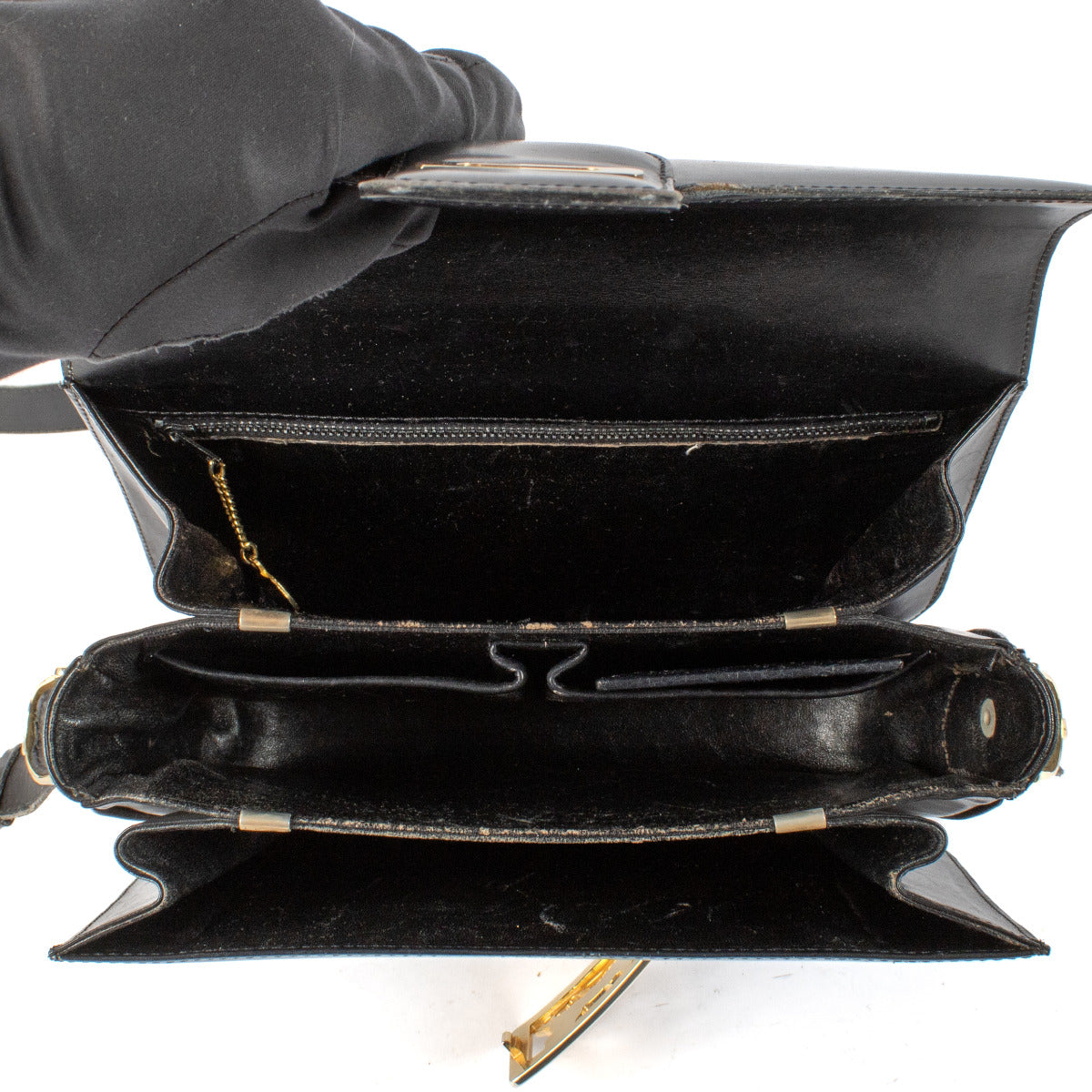 Celine Black Smooth Leather Horse Carriage Box Bag