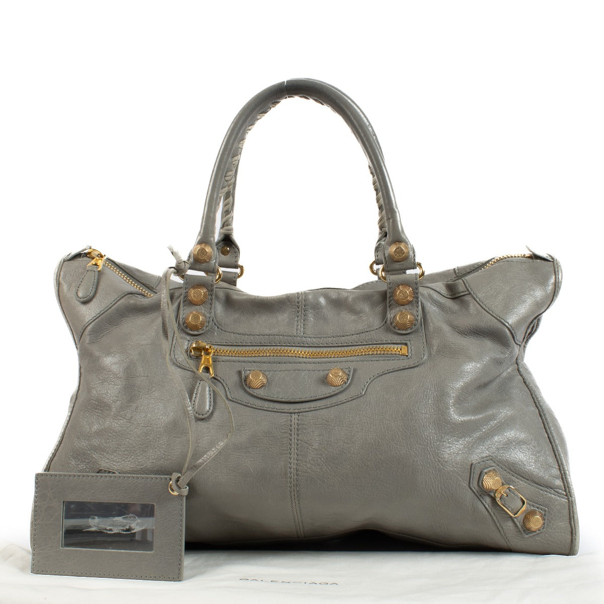 Shop authentic second hand Balenciaga Grey Classic City Giant 21 Work Handbag at Labellov