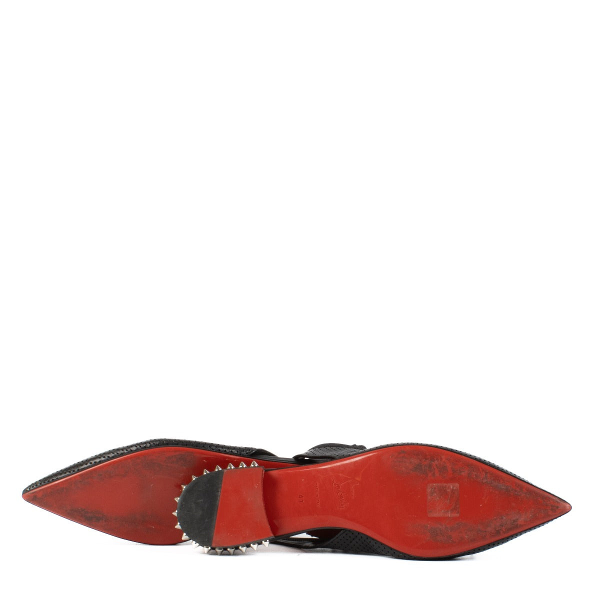 Shop safe online at Labellov in Antwerp, Brussels and Knokke this 100% authentic second hand Christian Louboutin Black Loubi Flip Pumps - Size 41