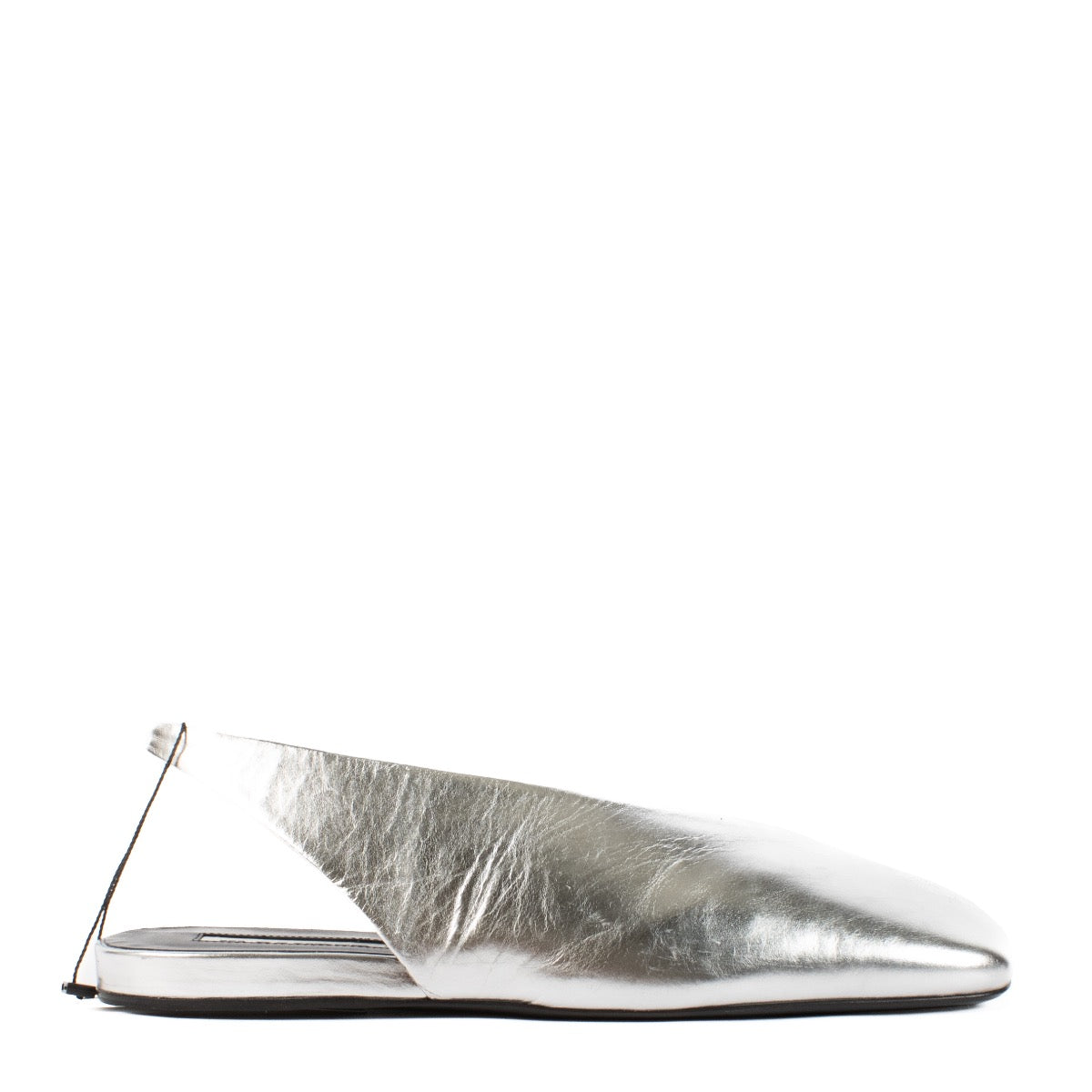 shop 100% authentic second hand Jil Sander Silver Flats - Size 39 on Labellov.com