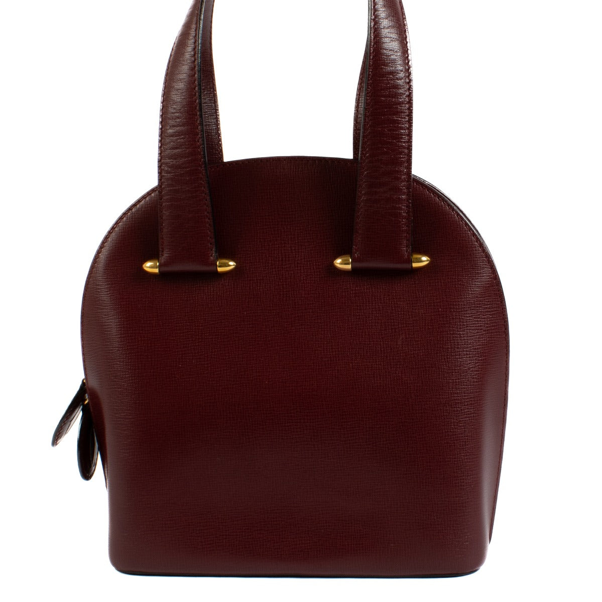 Shop safe online at Labellov in Antwerp, Brussels and Knokke this 100% authentic second hand Cartier Vintage Burgundy Mustline Rounder Tote Bag