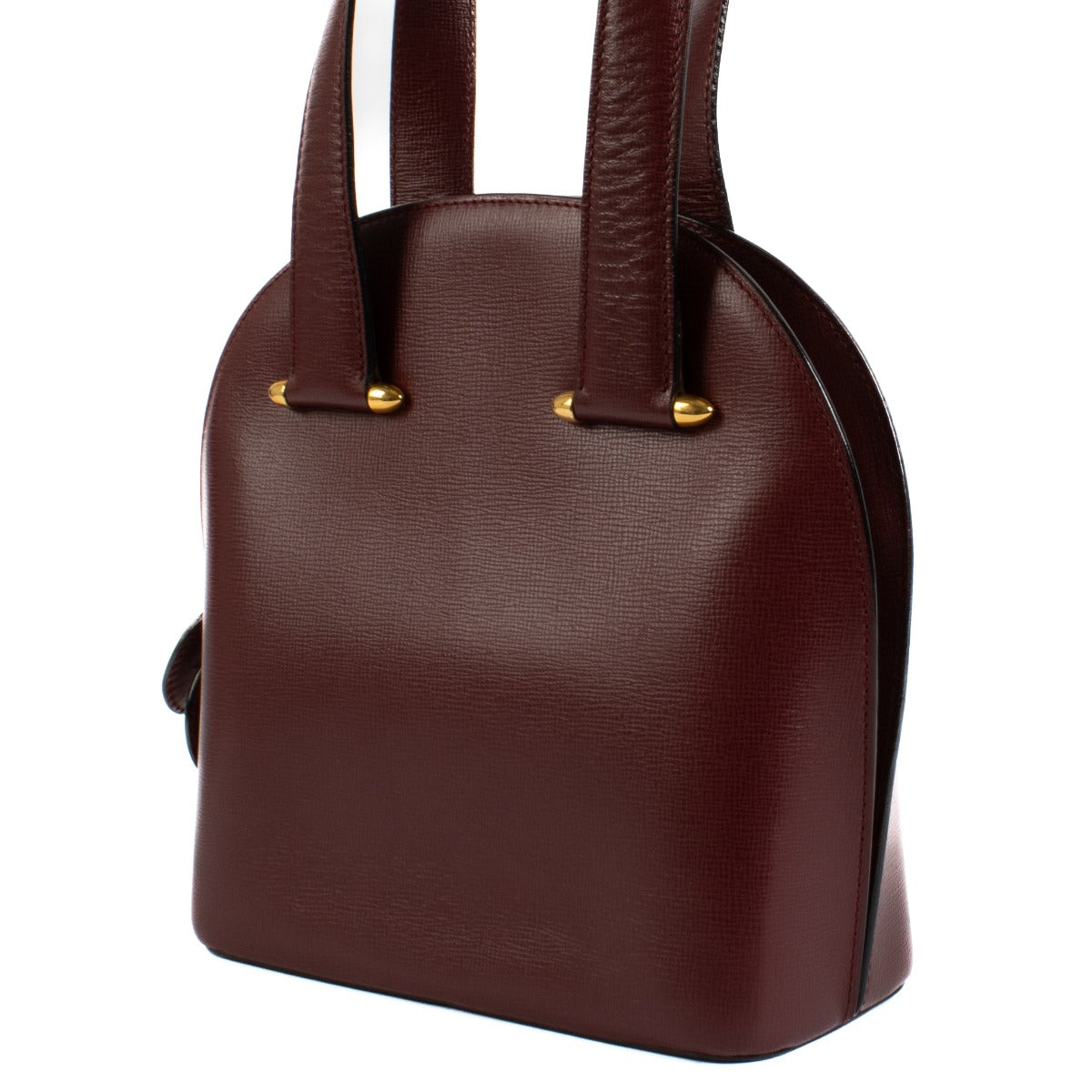 Shop safe online at Labellov in Antwerp, Brussels and Knokke this 100% authentic second hand Cartier Vintage Burgundy Mustline Rounder Tote Bag