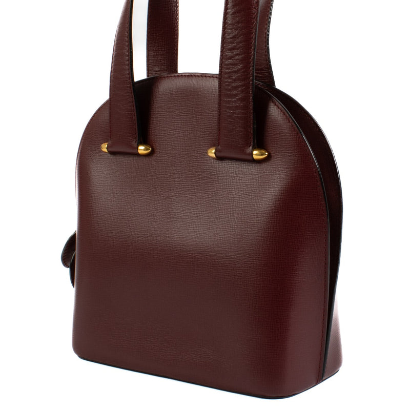 Shop safe online at Labellov in Antwerp, Brussels and Knokke this 100% authentic second hand Cartier Vintage Burgundy Mustline Rounder Tote Bag