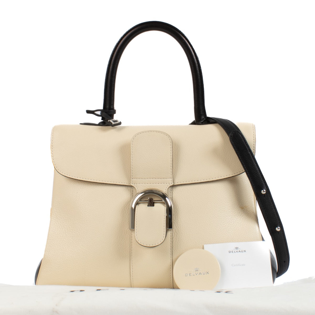 shop 100% authentic second hand Delvaux Black/White Brillant MM on Labellov.com