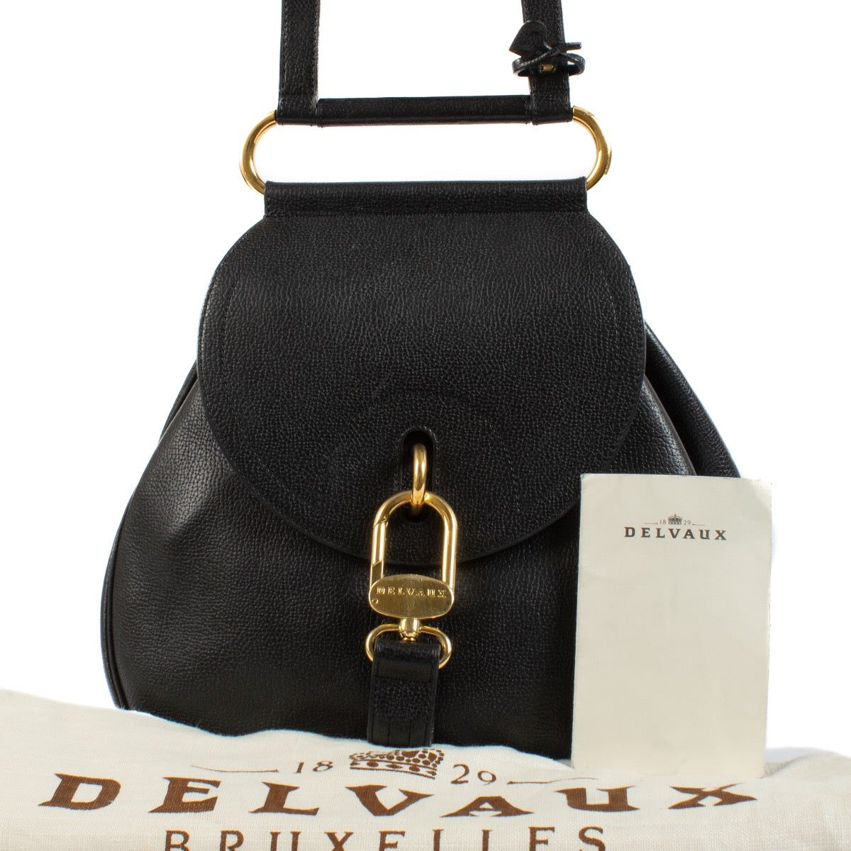 Shop safe online at Labellov in Antwerp, Brussels and Knokke this 100% authentic second hand Delvaux Black Cerceau GM Shoulder Bag