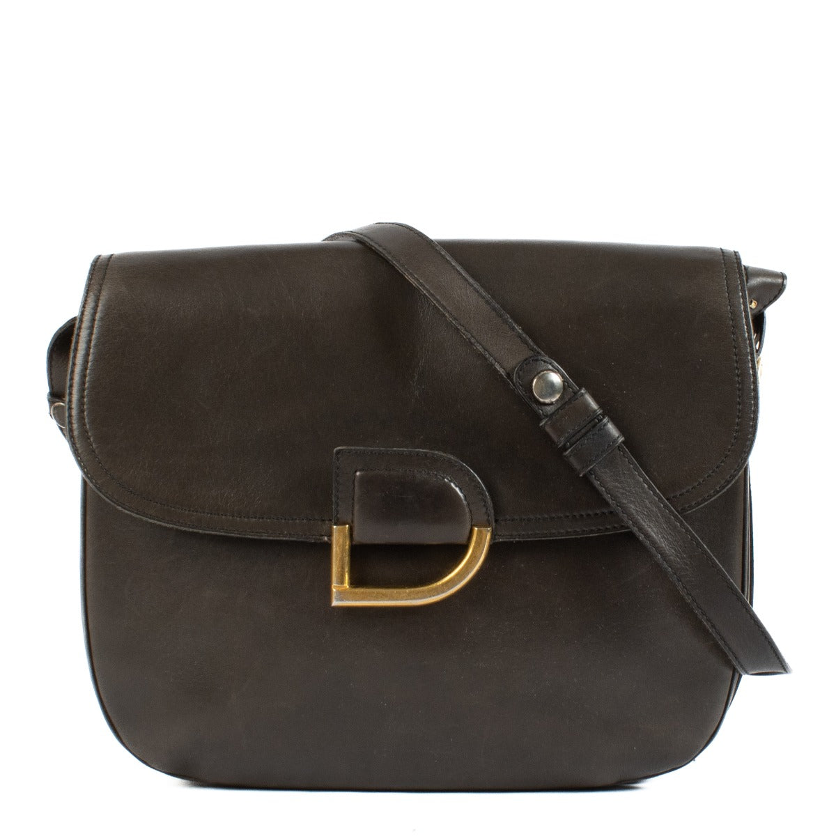 Shop safe online at Labellov in Antwerp, Brussels and Knokke this 100% authentic second hand Delvaux Brown D Crossbody Bag