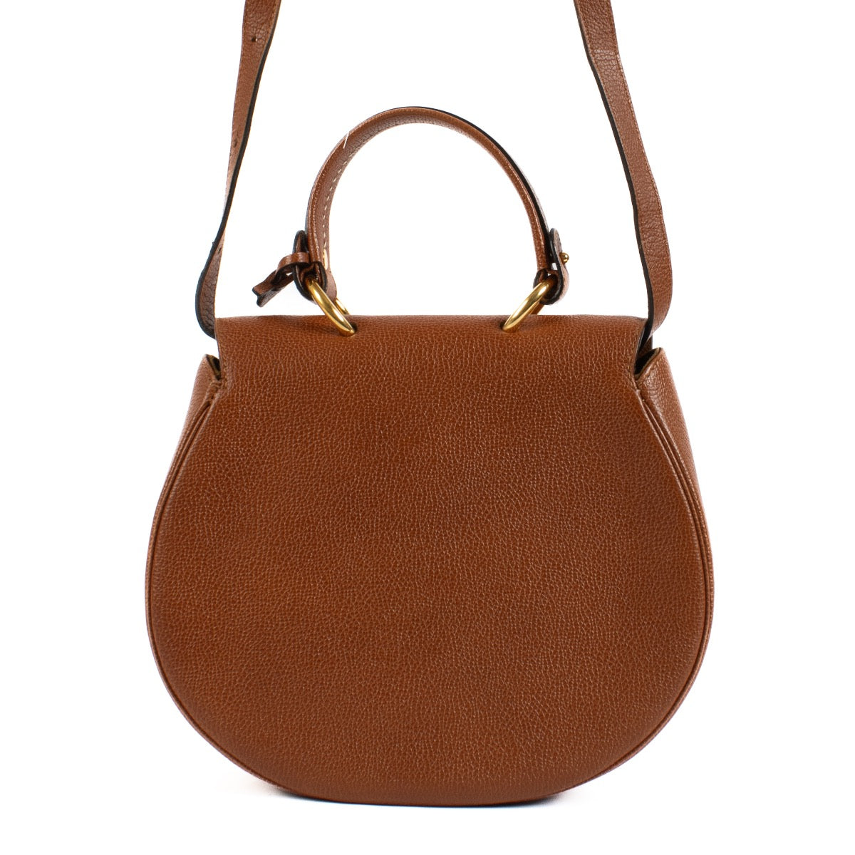 shop 100% authentic second hand Delvaux Cognac Leather Round Bag on Labellov.com