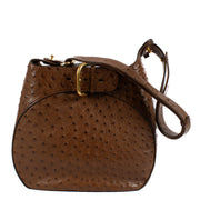 Shop safe online at Labellov in Antwerp, Brussels and Knokke this 100% authentic second hand Delvaux Brown Ostrich Souverain Shoulder Bag