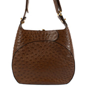Shop safe online at Labellov in Antwerp, Brussels and Knokke this 100% authentic second hand Delvaux Brown Ostrich Souverain Shoulder Bag