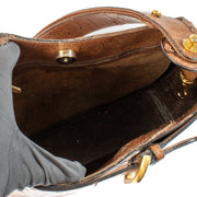 Shop safe online at Labellov in Antwerp, Brussels and Knokke this 100% authentic second hand Delvaux Brown Ostrich Souverain Shoulder Bag