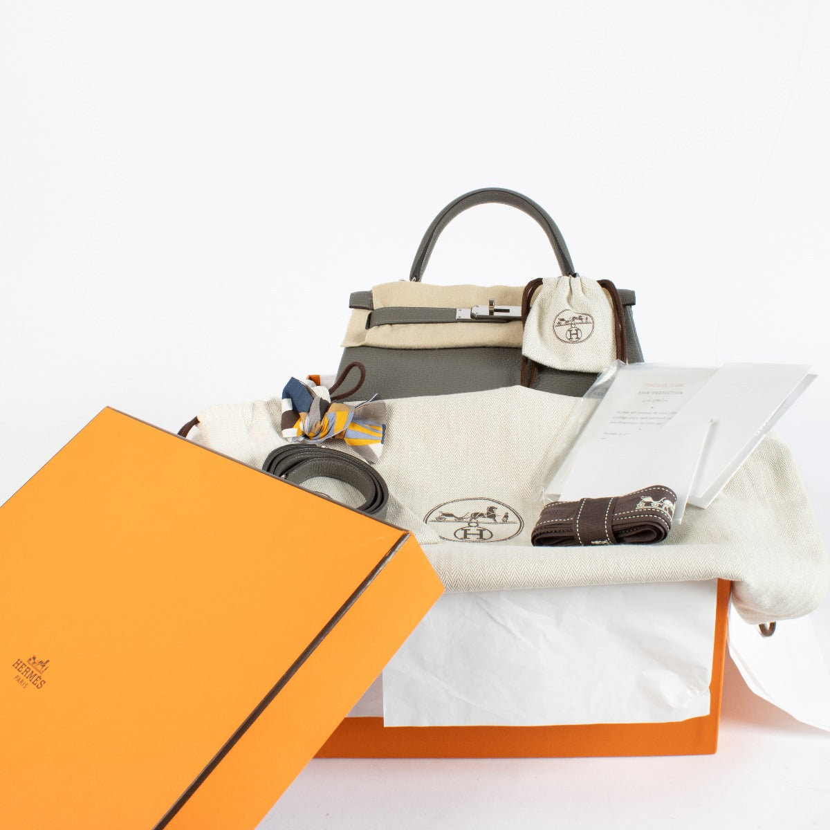Hermès Kelly 28 Gris Meyer Togo PHW