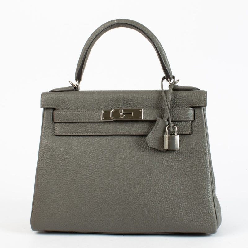 Hermès Kelly 28 Gris Meyer Togo PHW