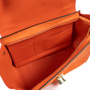 Shop safe online at Labellov in Antwerp, Brussels or Knokke this 100% authentic second hand Celine orange Python/ Suede Medium Trapeze Bag