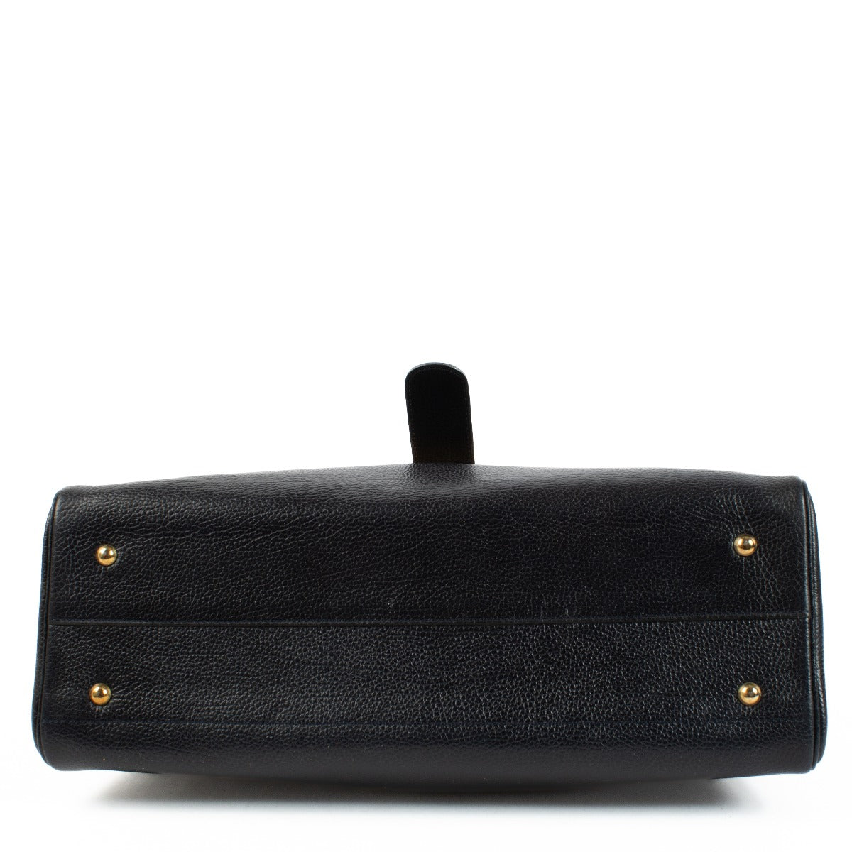 Delvaux Blue Brillant Briefcase in grained leather, featuring a structured silhouette, signature gold buckle, and spacious interior for office essentials. Shop at Labellov.