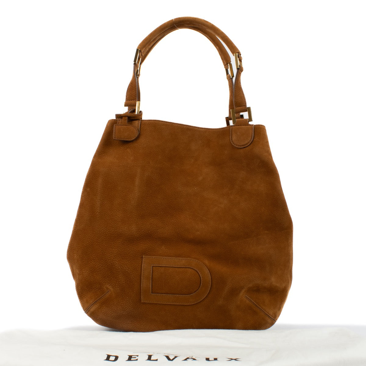 Authentic second hand Delvaux Cognac Nubuck Louise Cabas Bag on labellov.com