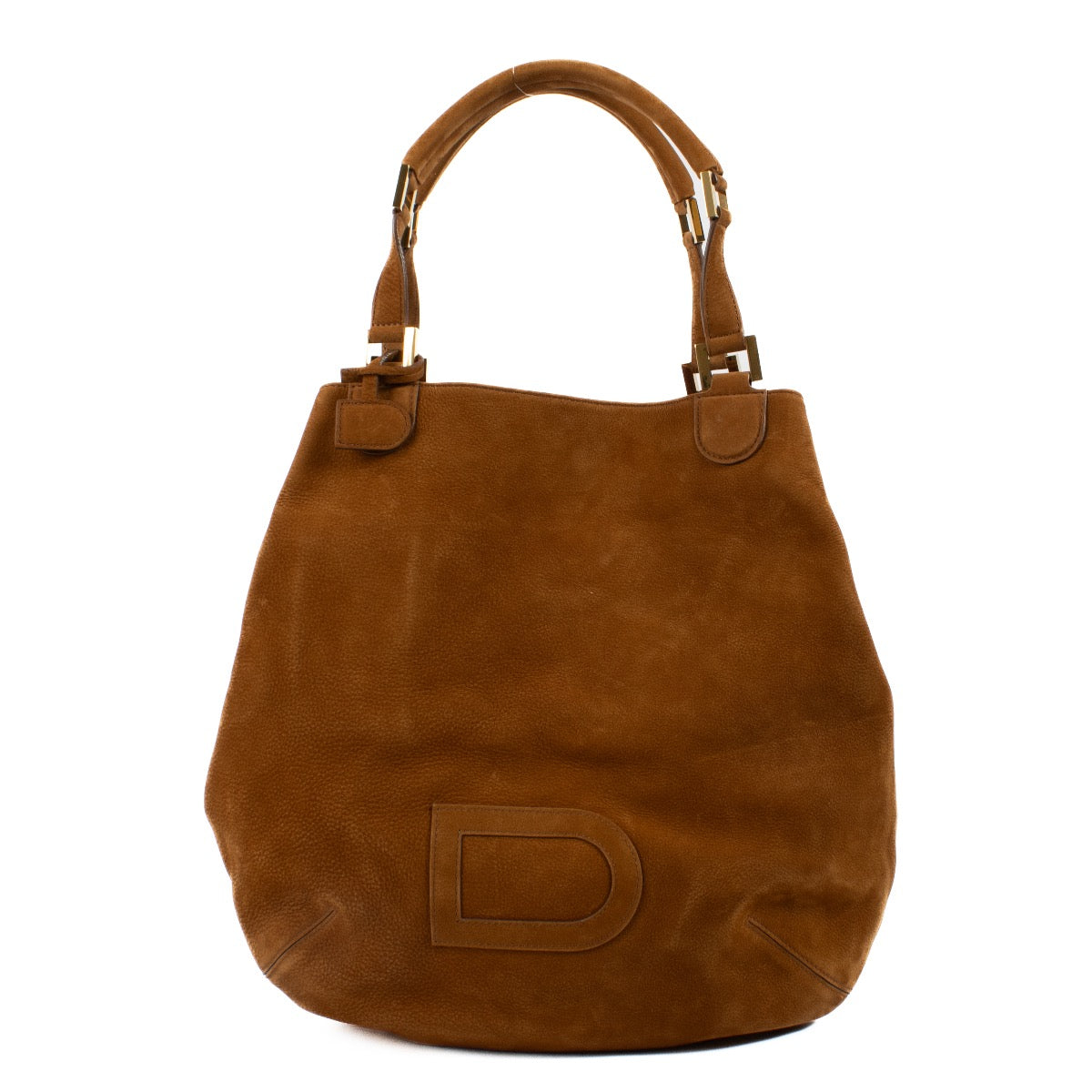 Authentic second hand Delvaux Cognac Nubuck Louise Cabas Bag on labellov.com