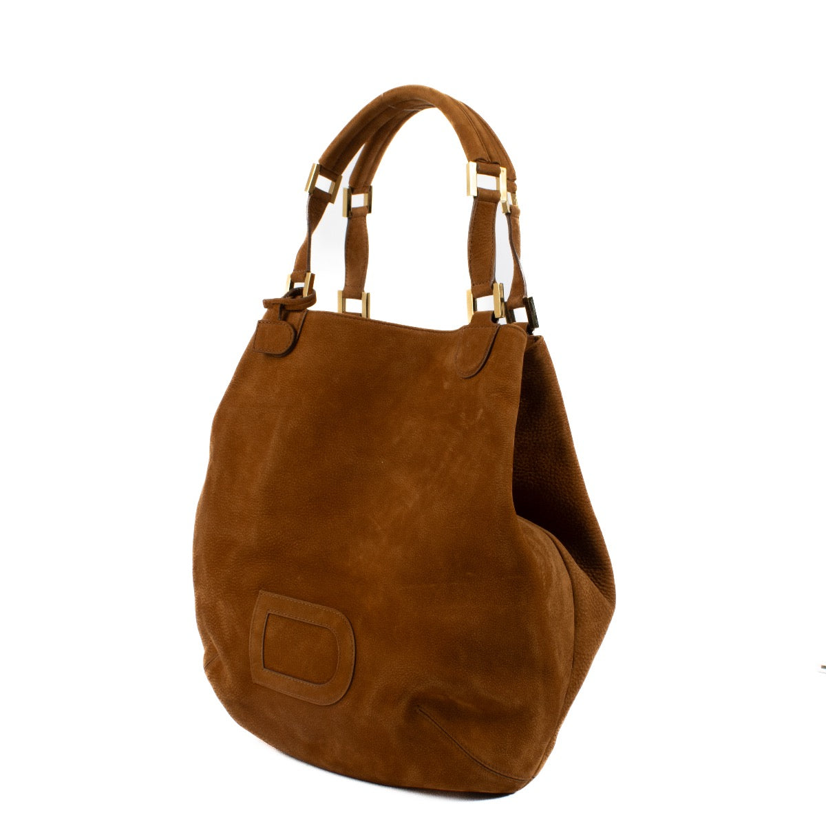 Authentic second hand Delvaux Cognac Nubuck Louise Cabas Bag on labellov.com