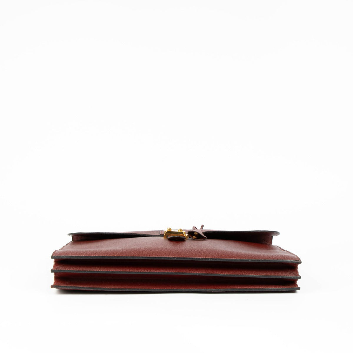 Hermès Sac a Depeches 38 Red Courchevel GHW