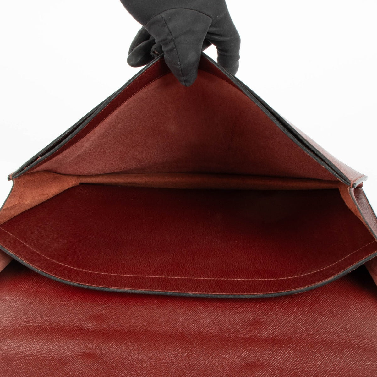 Hermès Sac a Depeches 38 Red Courchevel GHW
