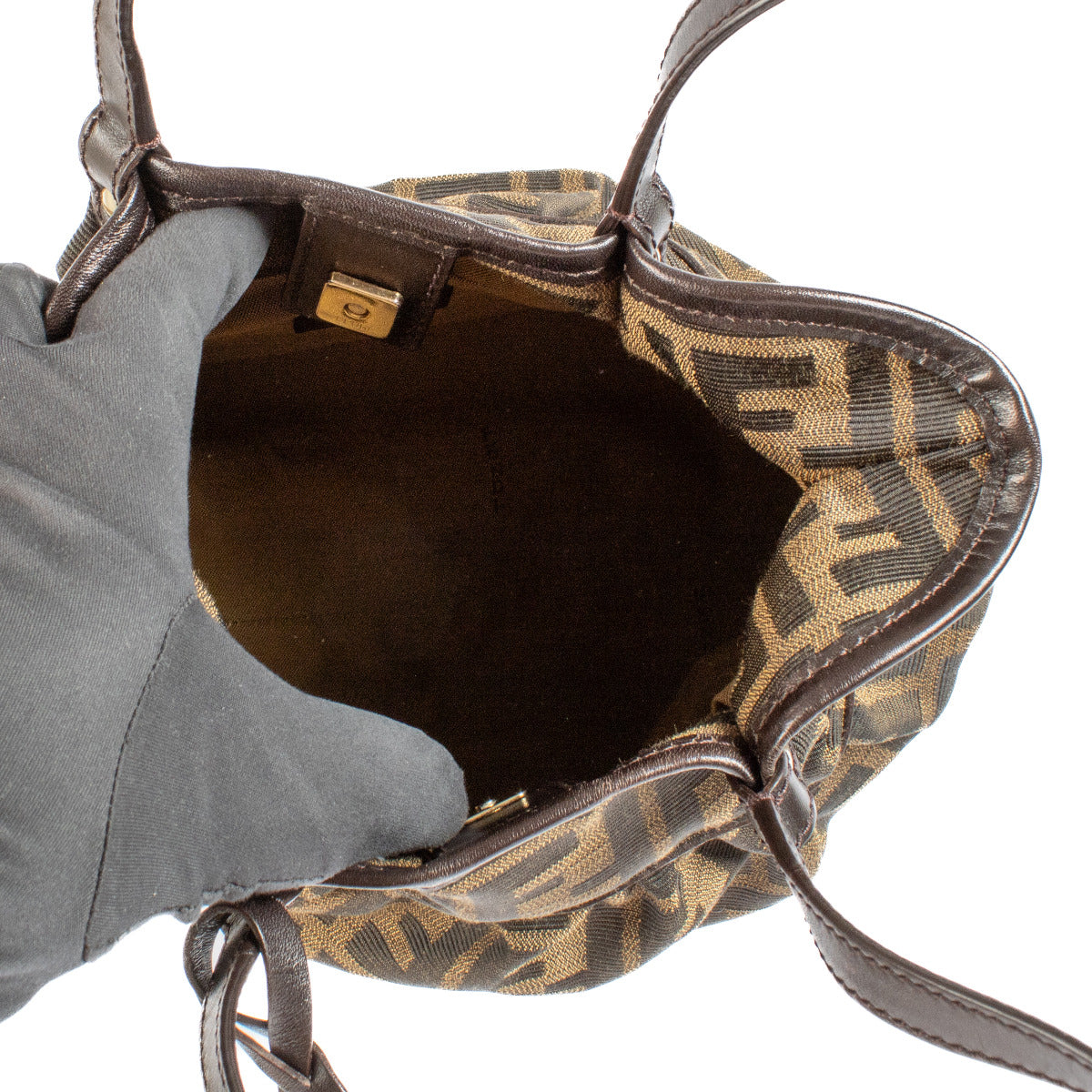 Fendi Zucca Tobacco Mini Top Handle Bag