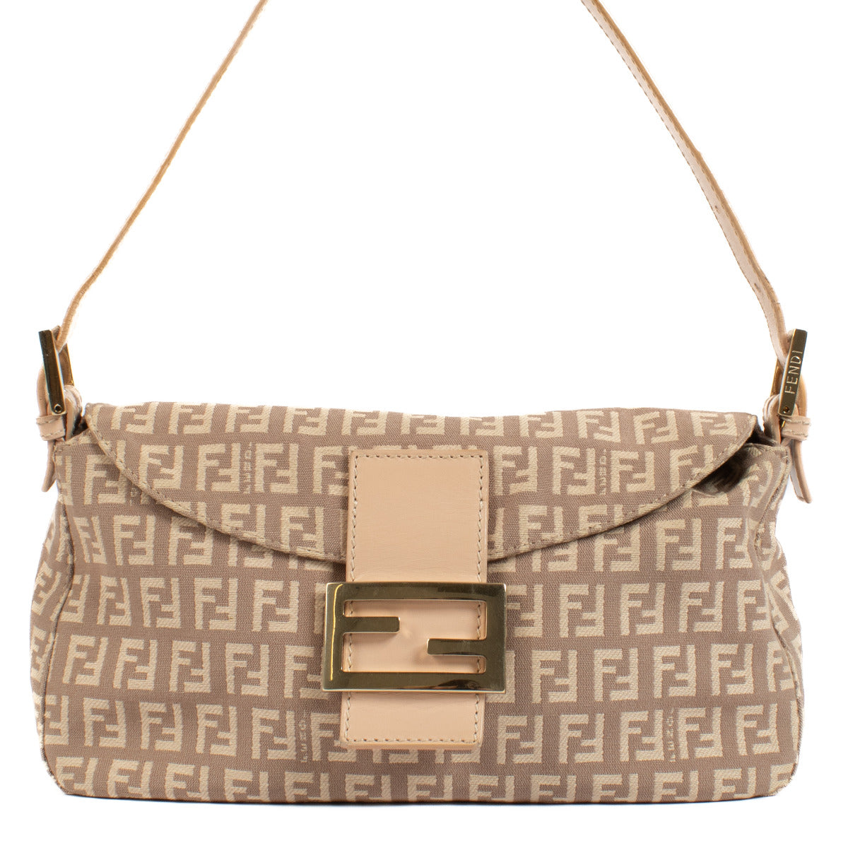 Fendi Monogram Dusky Pink Zucchino FF Baguette Bag