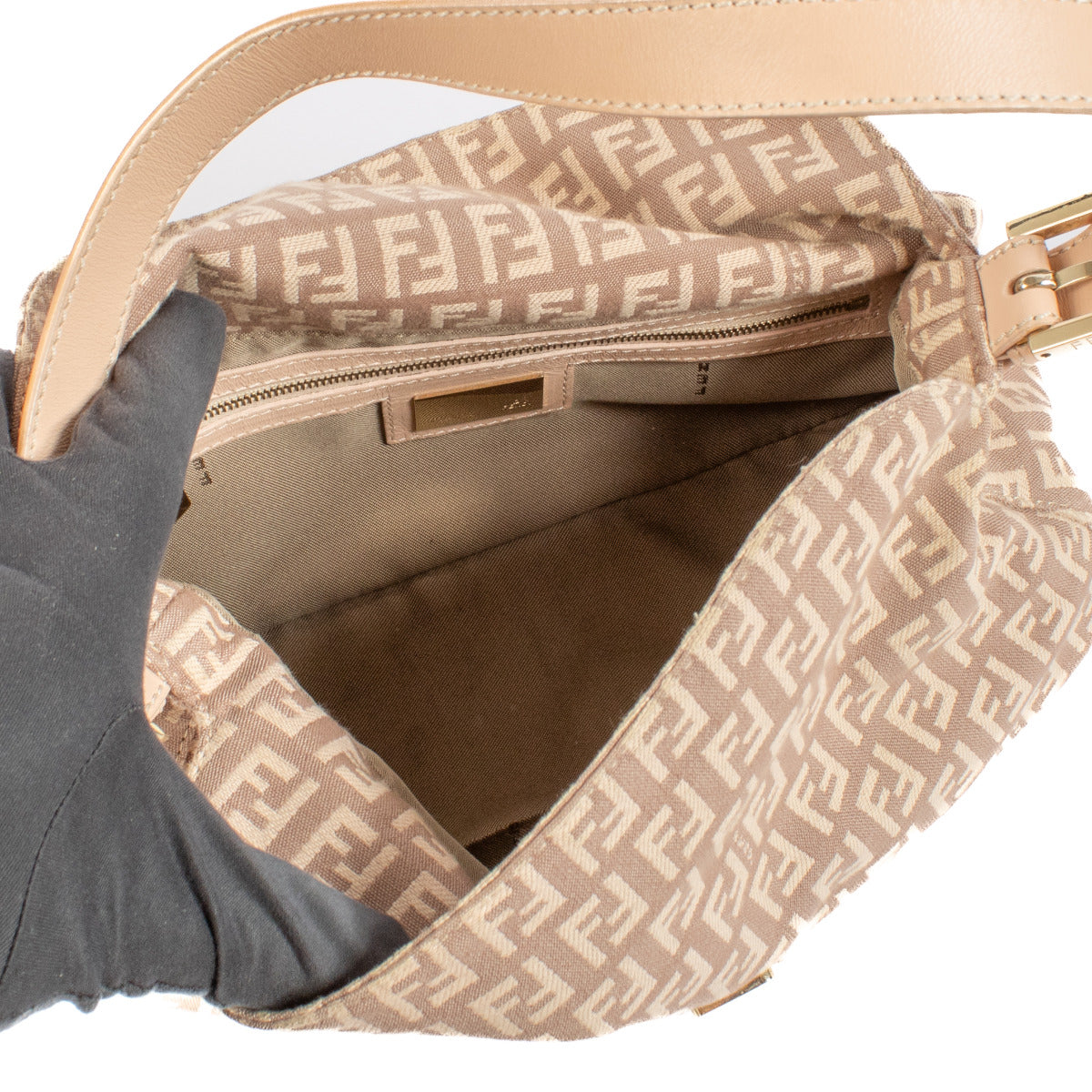 Fendi Monogram Dusky Pink Zucchino FF Baguette Bag