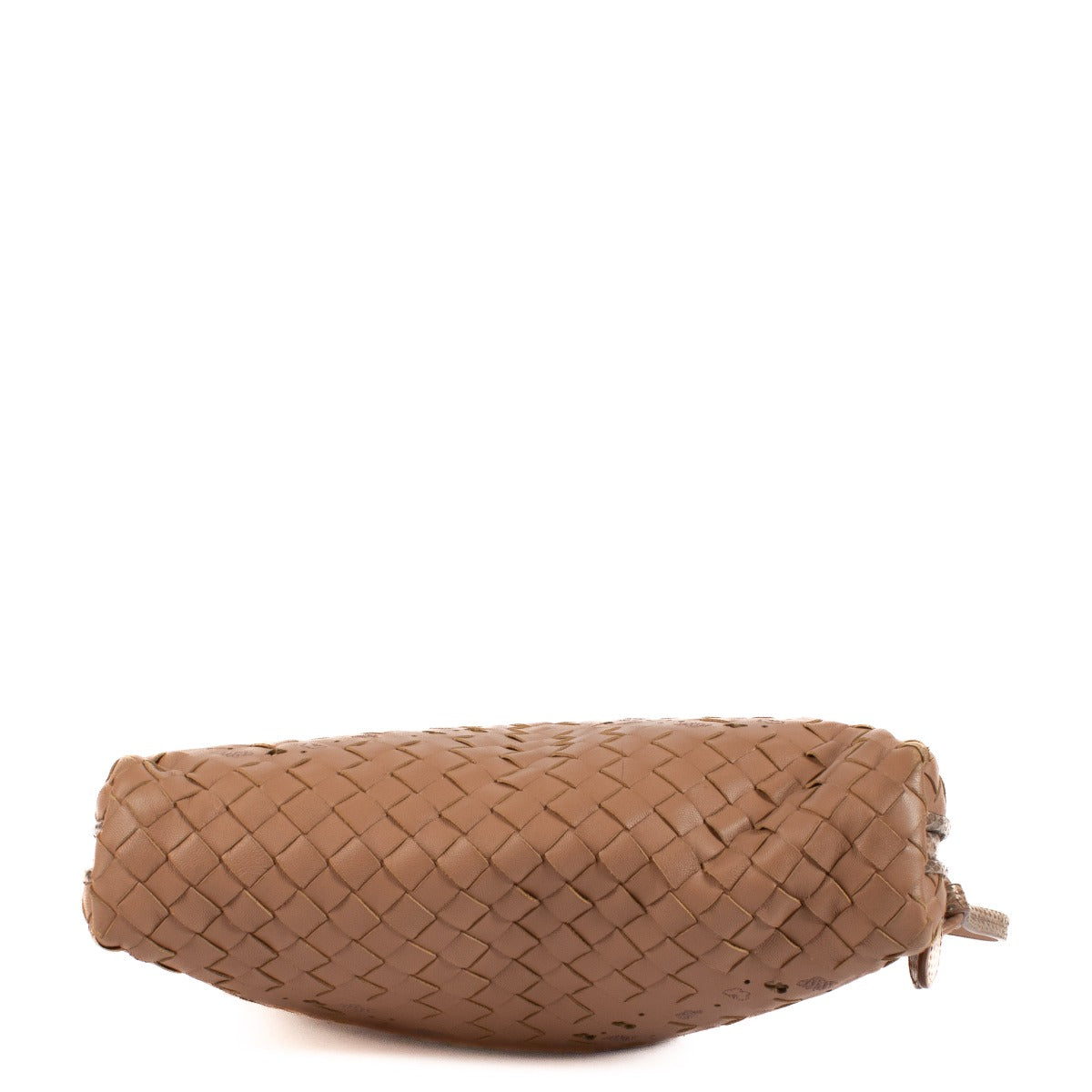 Bottega Veneta Camel Python Trim Butterfly Intrecciato Nodini Bag
