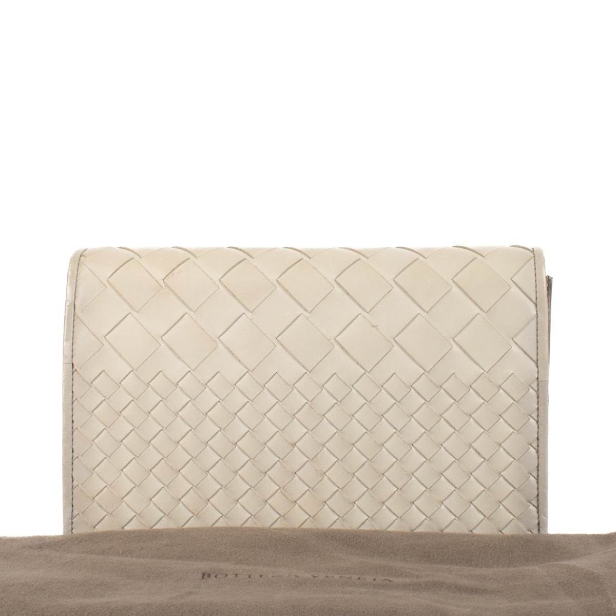 Bottega Veneta Witte Ombré Intrecciato Flap Clutch