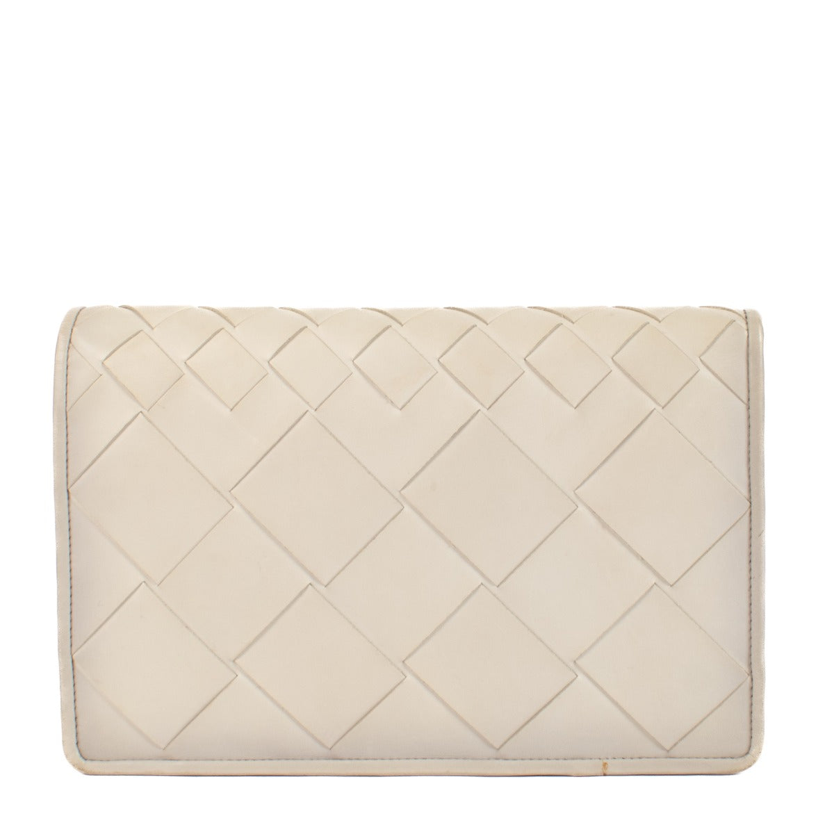 Bottega Veneta Witte Ombré Intrecciato Flap Clutch