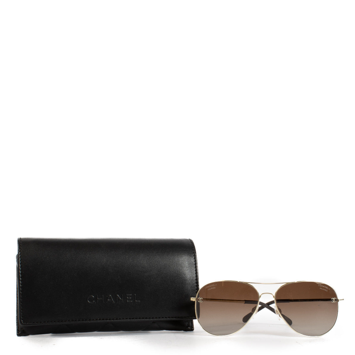 Chanel Gold 4189 Aviator Sunglasses