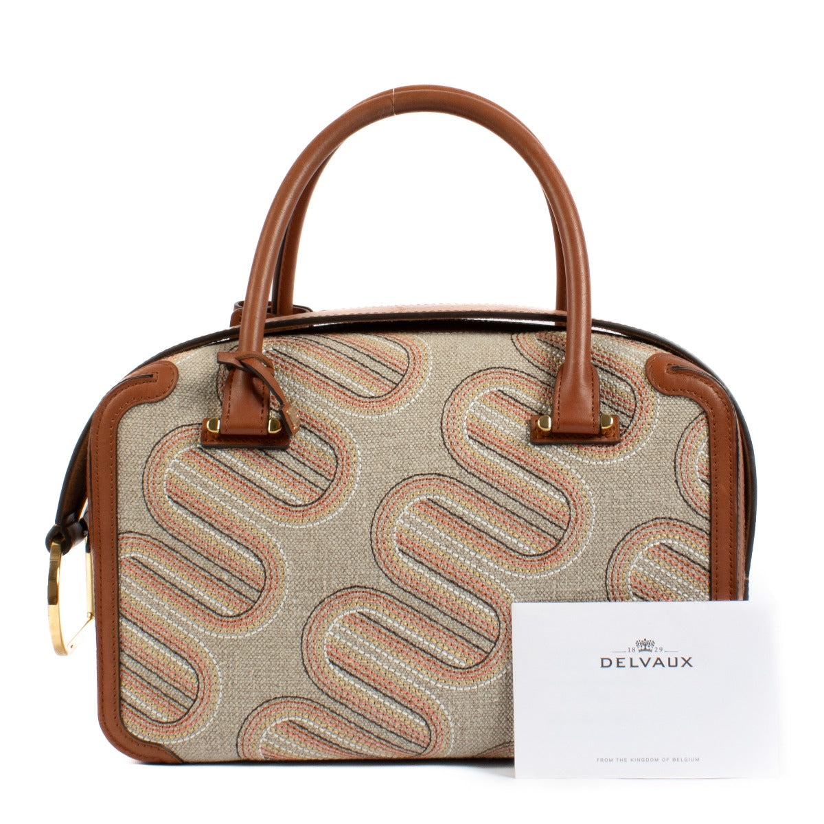 Shop safe online at Labellov in Antwerp, Brussels and Knokke this 100% authentic second hand Delvaux Brandy Cool Box MM D Infinity Bag