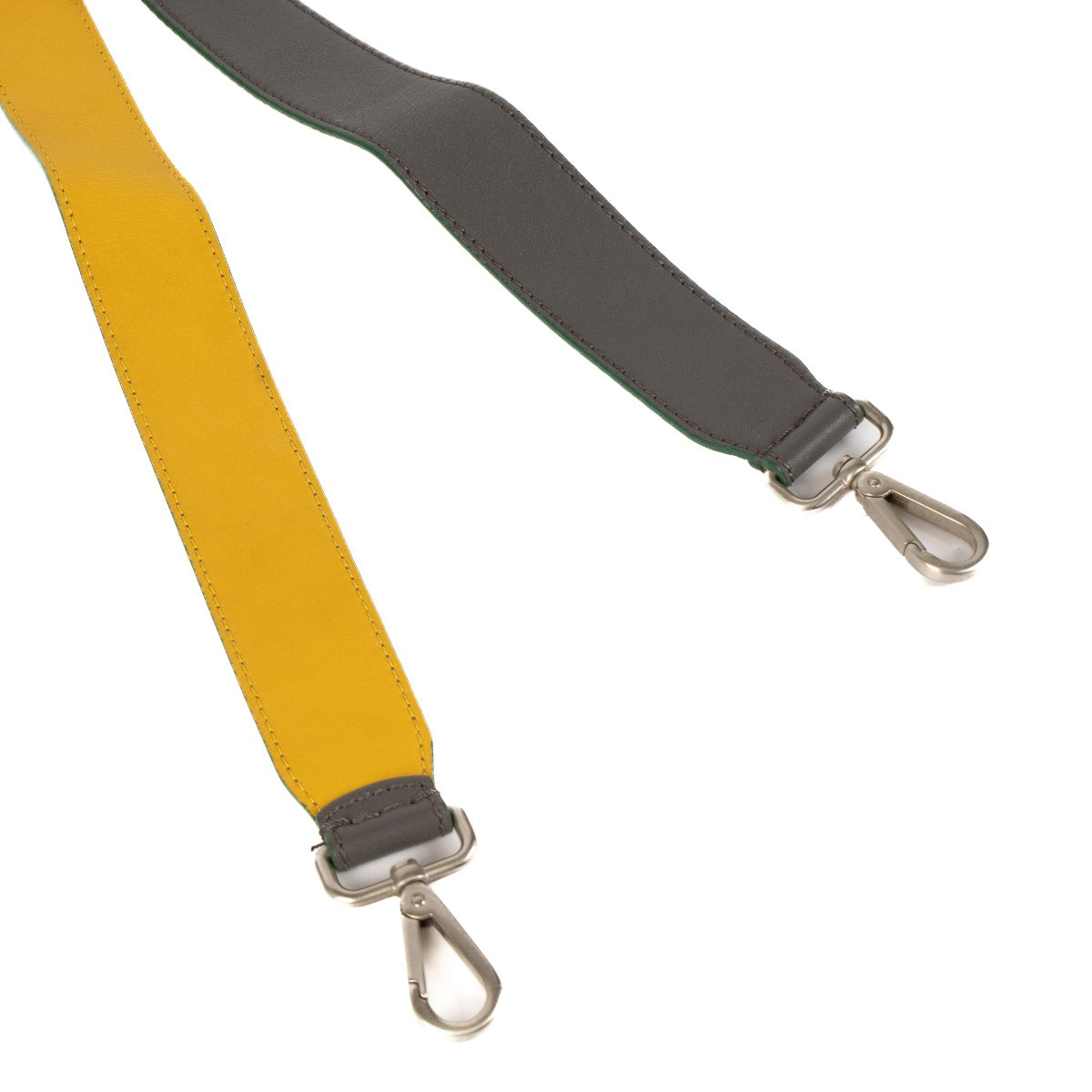 Fendi Grey/Yellow Leather Strap You Shoulder Strap