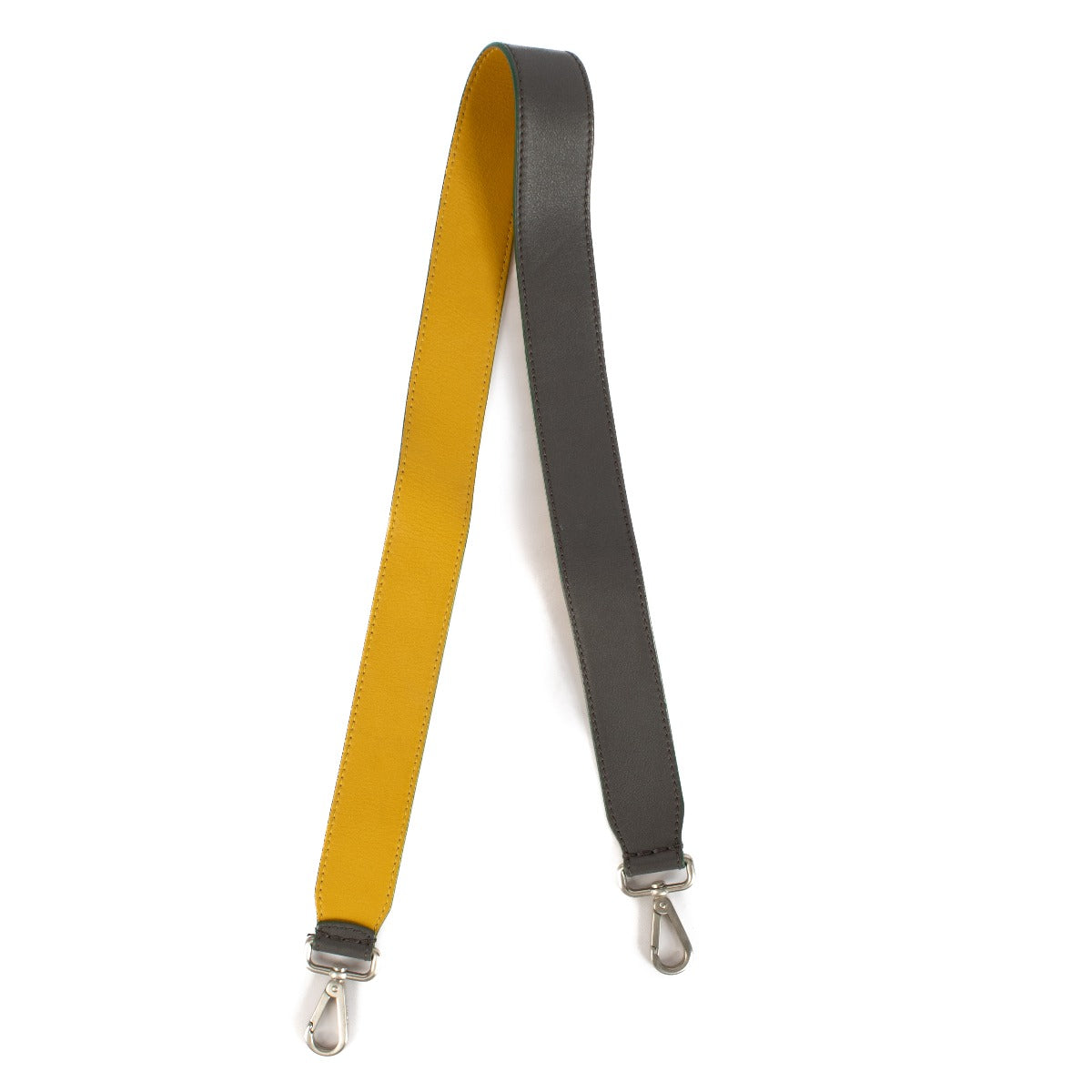 Fendi Gray/Yellow Leather Bag Strap