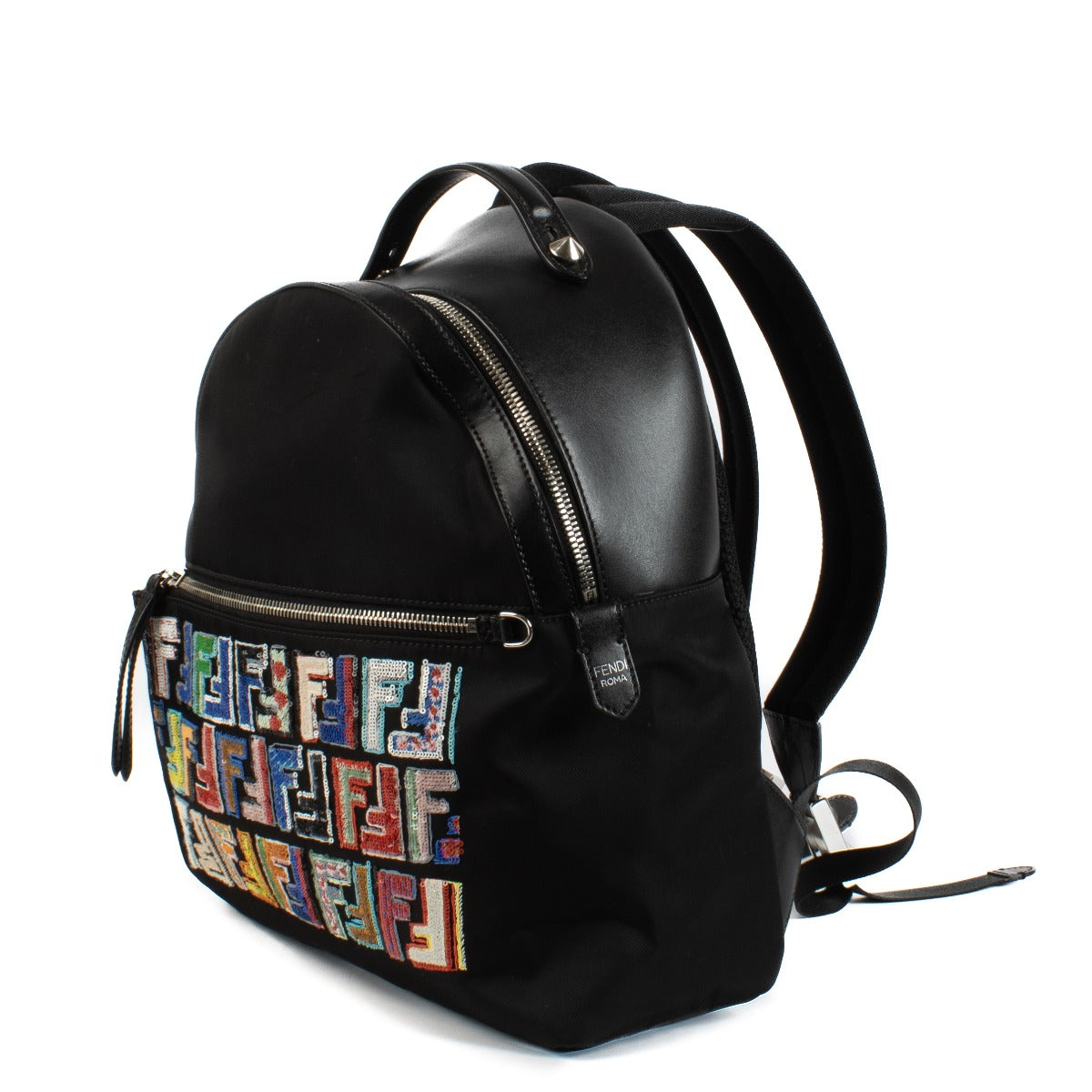 Fendi Zwart Nylon Fun Fair Pailletten FF Rugzak