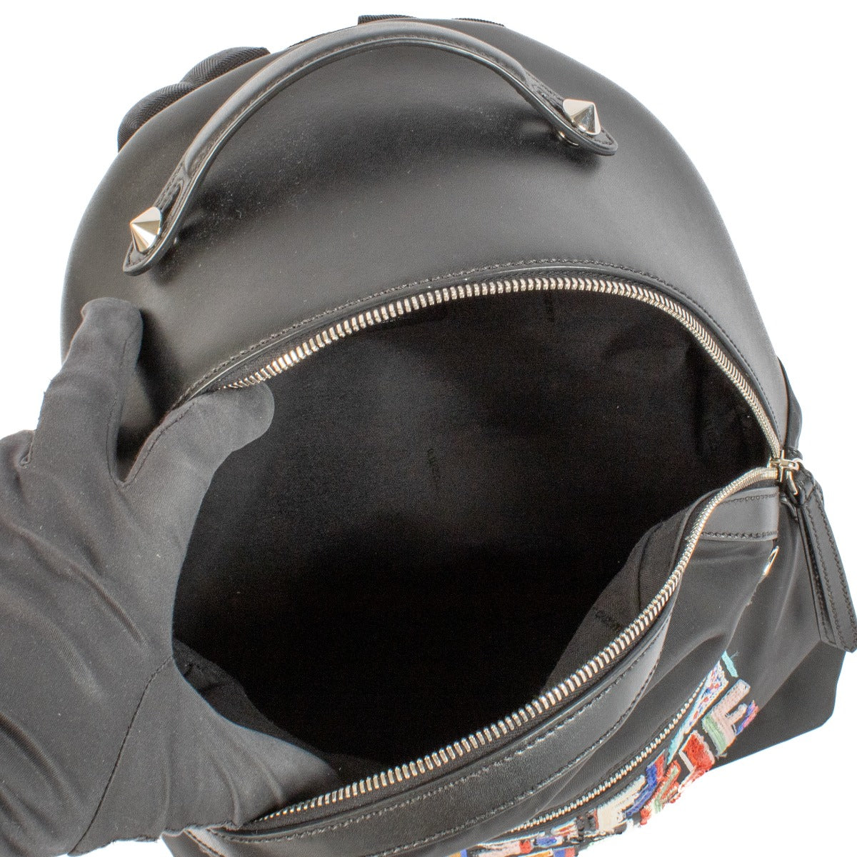 Fendi Zwart Nylon Fun Fair Pailletten FF Rugzak