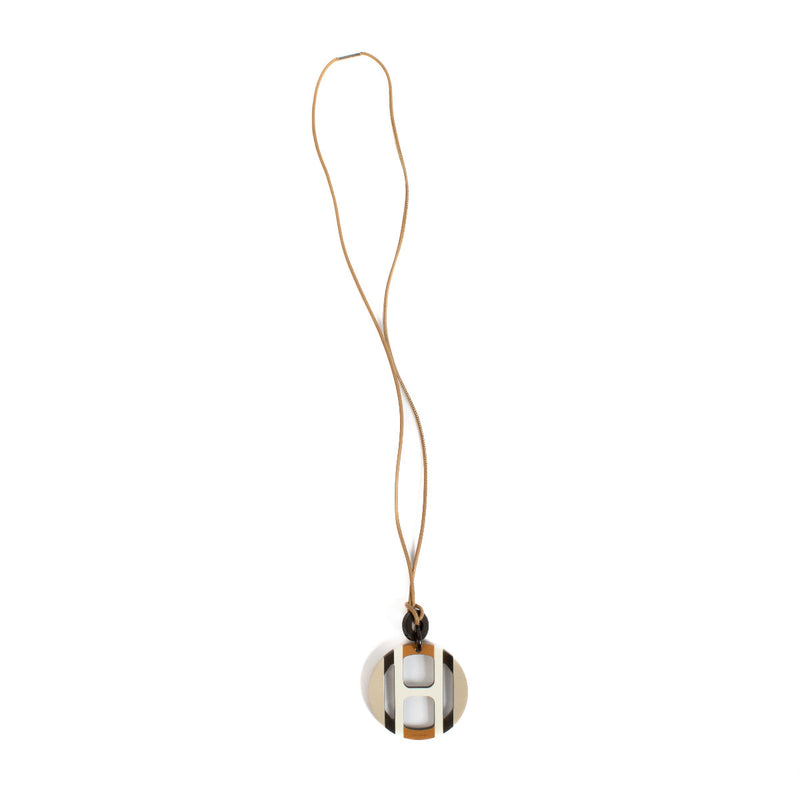 Hermès Buffalo Horn Lacquer H Equipe Necklace