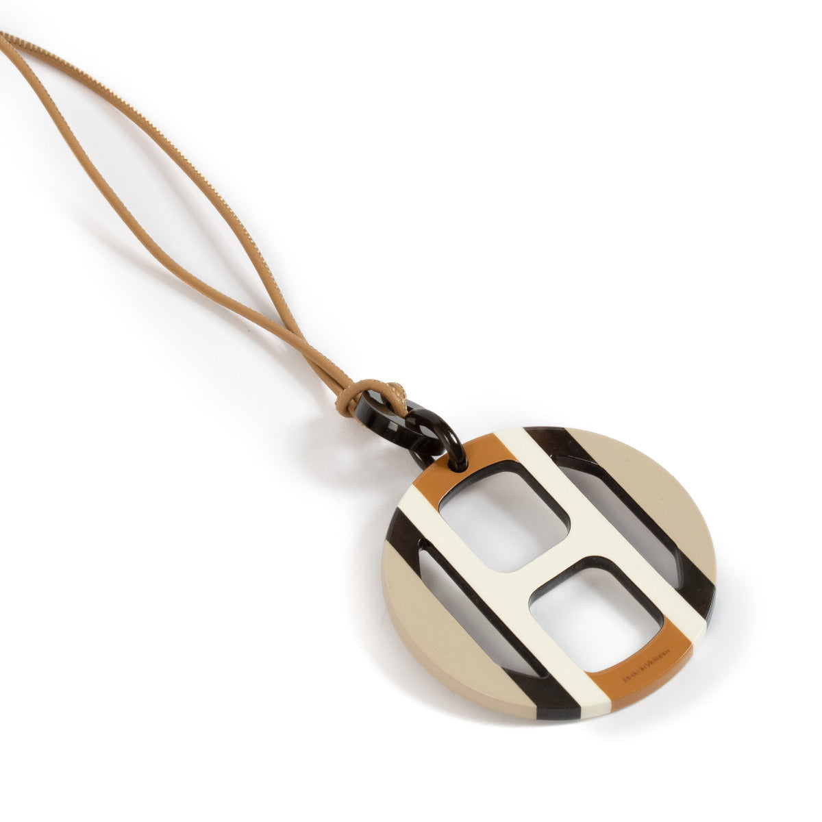 Hermès Buffalo Horn Lacquer H Equipe Necklace