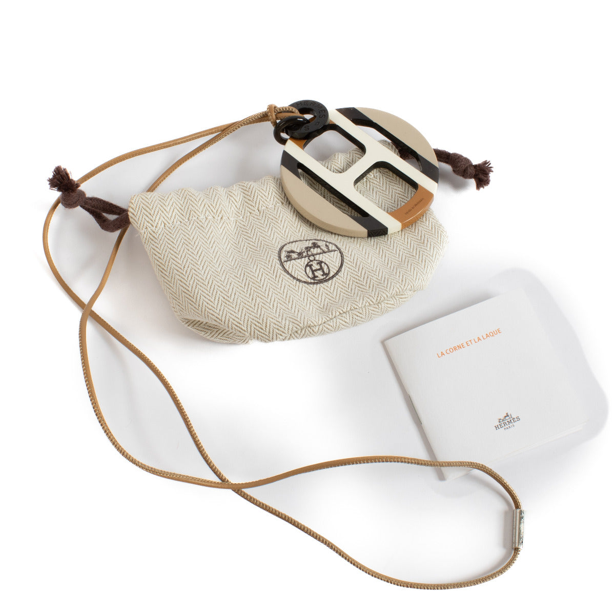 Hermès Buffalo Horn Lacquer H Equipe Necklace